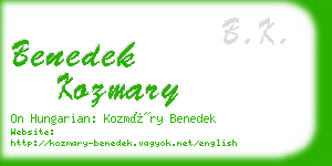 benedek kozmary business card